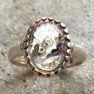 Kameenring, Römischer Ring, Ring aus massivem Silber, Sterlingsilberring, Renaissance-Ring, Römischer Schmuck, Passendes Set, Muschelring, Damenring Bild 2
