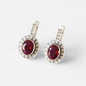 Rubin Ohrringe, erstellt Rubin, Vintage Ohrringe, Lange rote Ohrringe, Antike Ohrringe, Viktorianische Ohrringe, Roter Rubin Ohrringe, Sterling Silber
