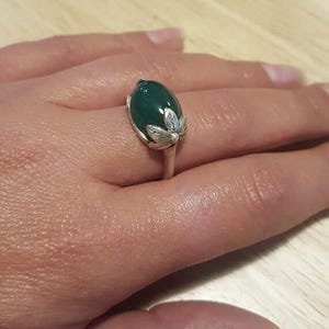 Blattring, Naturkorallenring, Horizontaler Ring, Geburtssteinring für März, Rosa Korallenring, Engelskoralle, Vintage-Ringe, Ring aus massivem Silber Bild 7