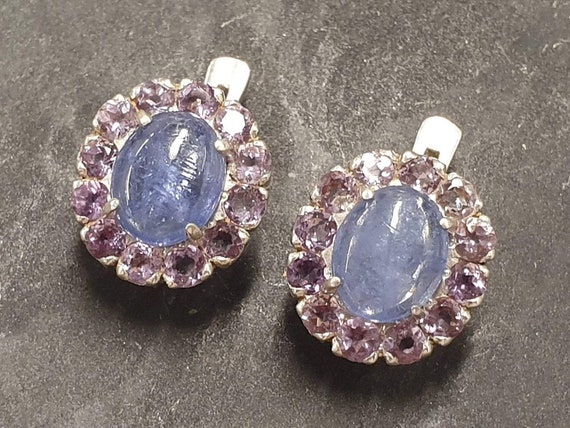 Etsy tanzanite deals earrings