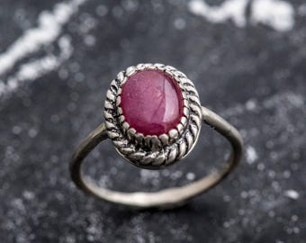 Natural Ruby Ring, Ruby Ring, 3 Carat Ruby, July Birthstone, Vintage Silver Ring, July Ring, Vintage Rings, Real Ruby, Red Ruby, Ruby