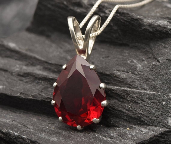 Blisse Allure 925 Sterling Red Ruby Silver Necklace For Women –  Blisseallure.in