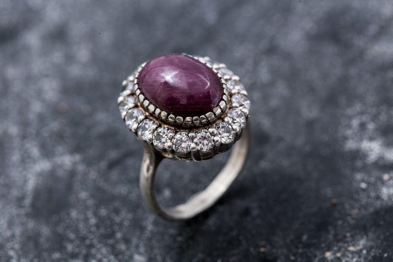 Victorian Ruby Ring, Ruby Ring, Natural Ruby, July Birthstone, Unique Ring, Solid Silver Ring, Statement Ring, July Ring, Red Ring, Ruby image 10