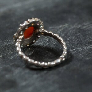 Anillo de coral natural, piedra de nacimiento de marzo, anillo de coral, coral rosa, anillo vintage, anillo de citrino, anillo de amatista, anillo de topacio azul, anillo de plata maciza imagen 9