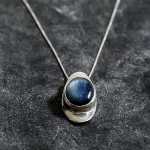 Kyanite Pendant, Natural Kyanite, Unique Pendant, Natural Blue Kyanite, Vintage Blue Pendant, Blue Pendant, Solid Silver Pendant, Kyanite image 8