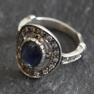 Vintage Saphir Ring, natürlicher Saphir, Ring Blau Oval, Blau Vintage Ring, Blau Cocktail Ring, Ring massiv Silber, Geschenk für sie, Adina Stein Bild 7