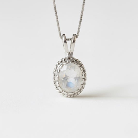 Rainbow Moonstone Pendant, Natural Moonstone Pendant, June Birthstone Necklace, Moonstone Vintage Pendant, Victorian Pendant, Adina Stone