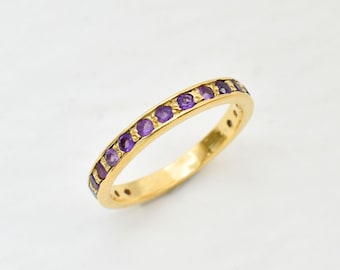 Gold Amethyst Ring, Amethyst Ring, Natural Amethyst, February Birthstone, Full Eternity Ring, Gold Eternity Ring, Stackable Ring, Amethyst