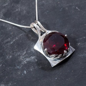 Ruby Pendant, Created Ruby Pendant, Statement Pendant, Red Ruby Pendant, Solid Silver Pendant, Red Pendant, Large Ruby Pendant, Created Ruby image 8