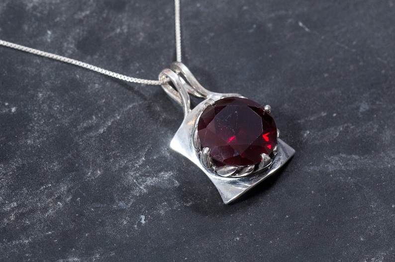 Ruby Pendant, Created Ruby Pendant, Statement Pendant, Red Ruby Pendant, Solid Silver Pendant, Red Pendant, Large Ruby Pendant, Created Ruby image 8