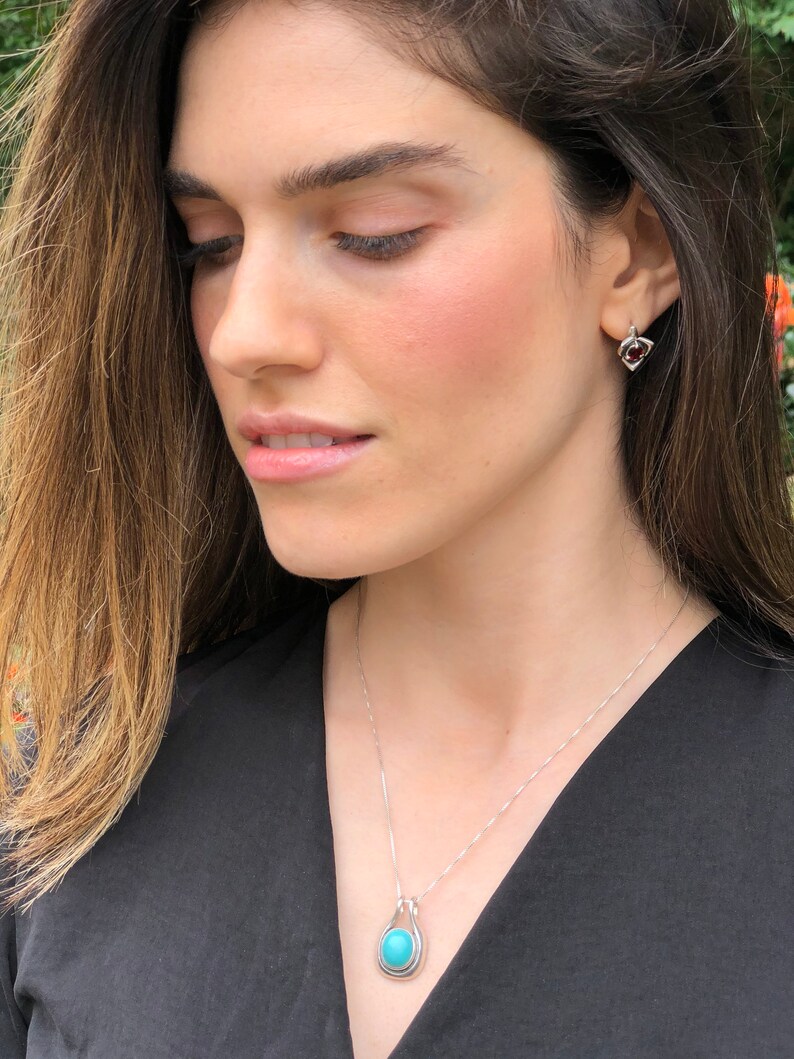 Blue Topaz Pendant Natural Blue Topaz Vintage Pendants Etsy UK