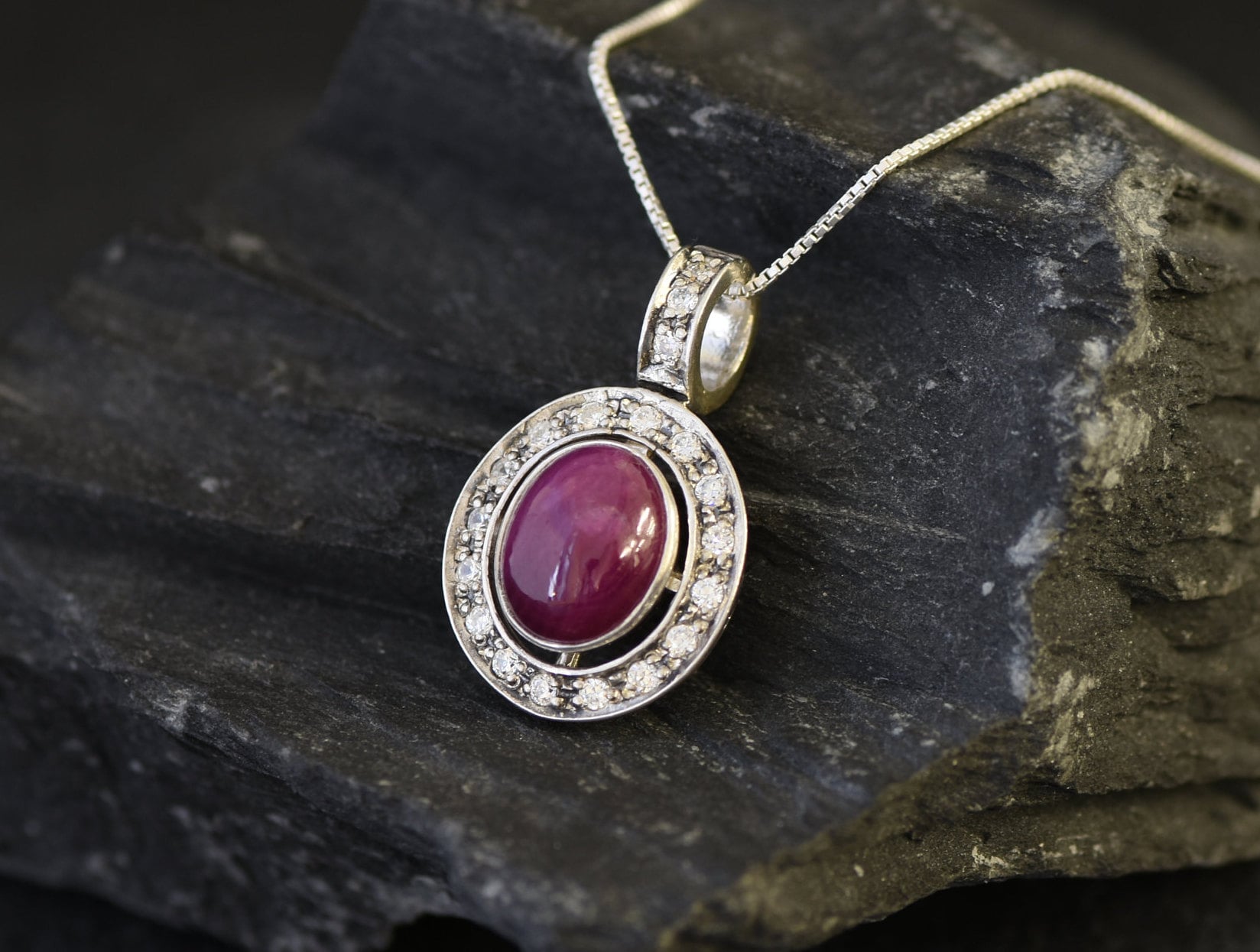Natural Ruby Pendant Large Ruby Pendant Antique Necklace | Etsy