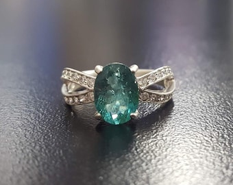 Tourmaline Ring, Blue Tourmaline, Natural Tourmaline, October Ring, Promise Ring, Blue Ring, October Birthstone, Silver Ring, Tourmaline