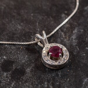 Ruby Pendant, Natural Ruby Pendant, Real Ruby, July Birthstone, Silver Pendant, Vintage Pendant, Red Pendant, Small Pendant, Dainty Pendant image 9