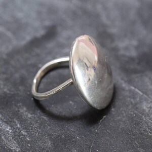 Oval Silver Ring, Solid Silver Ring, Statement Ring, Unique Silver Ring, Ellipse Ring, Interesting Ring, Sterling Silver Ring, Silver Ring image 8