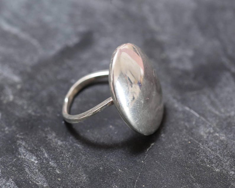 Oval Silver Ring, Solid Silver Ring, Statement Ring, Unique Silver Ring, Ellipse Ring, Interesting Ring, Sterling Silver Ring, Silver Ring image 8