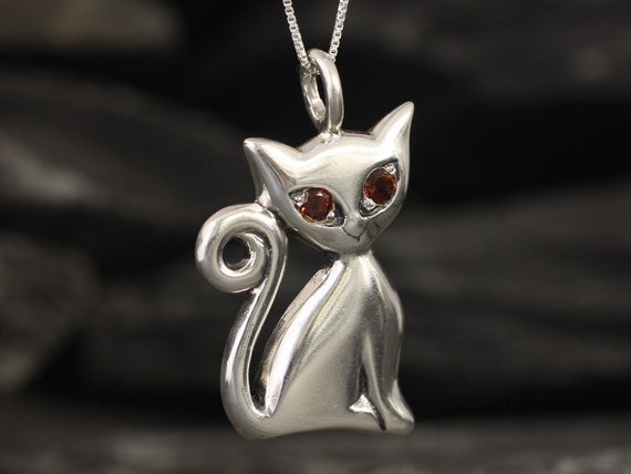 Cat birthstone necklace deals