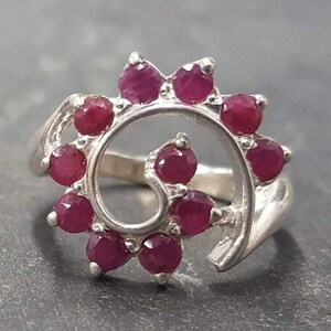 Real Ruby Ring, Ruby Ring, Natural Ruby Ring, July Birthstone, Silver Swirl Ring, Red Vintage Ring, Swirl Ring, Solid Silver Ring, Red Ring image 7
