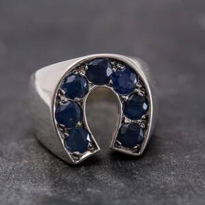 Saphir Ring, Natürlicher Saphir, Echter Saphir, September Geburtsstein, Großer Blauer Ring, Unisex Ring, Glücksbringer Ring, Statement Ring Bild 7