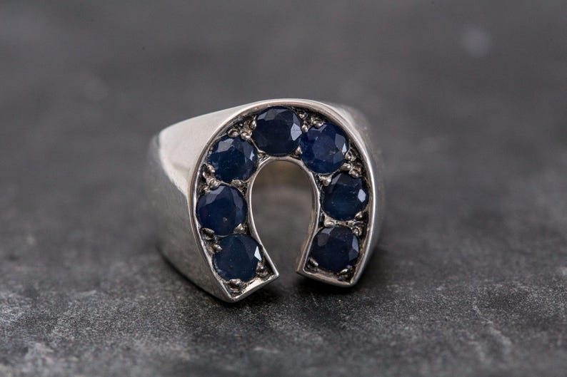 Saphir Ring, Natürlicher Saphir, Echter Saphir, September Geburtsstein, Großer Blauer Ring, Unisex Ring, Glücksbringer Ring, Statement Ring Bild 7
