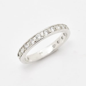 Diamond Ring, Created Diamond, Full Eternity Ring, Diamond Band, Vintage Band, Silver Band, Wedding Band, Vintage Wedding Ring, Solid Silver