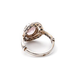 Rose Quartz Ring, Vintage Ring, Love Ring, Antique Ring, Pink Ring, Solid Silver Ring, Vintage Rings, Pure Silver, Diamond Shape, Pink Stone image 9