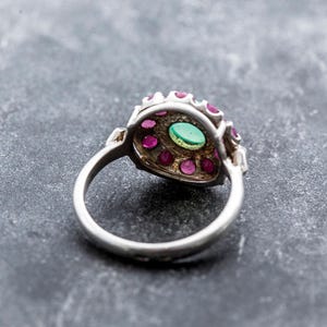 Ruby Ring, Antique Ruby Ring, Natural Ruby, Chrysoprase Ring, Natural Chrysoprase, Australian Chrysoprase, Vintage Rings, Solid Silver Ring image 10