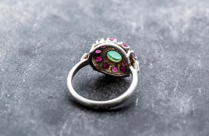 Ruby Ring, Antique Ruby Ring, Natural Ruby, Chrysoprase Ring, Natural Chrysoprase, Australian Chrysoprase, Vintage Rings, Solid Silver Ring image 10