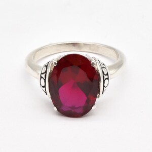 Red Ruby Ring, Created Ruby Ring, Red Tribal Ring, Large Ruby Ring, July Birthstone Ring, Ruby Statement Ring, Vintage Ring, Adina Stone image 10