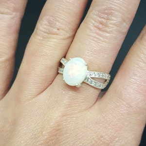 Opal Ring, Natural Opal Ring, Opal Engagement Ring, Australian Opal, Natural Opal, Vintage Opal, Vintage Rings, Antique Opal, Solid Silver image 7