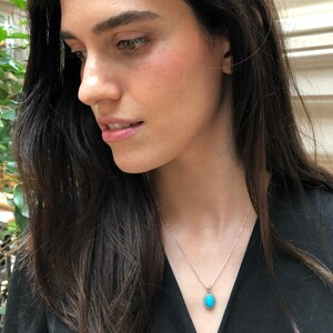 Colgante de turquesa, turquesa natural, colgante de diciembre, colgante victoriano, colgante vintage, La Bella Durmiente, colgante azul, colgante de plata imagen 10