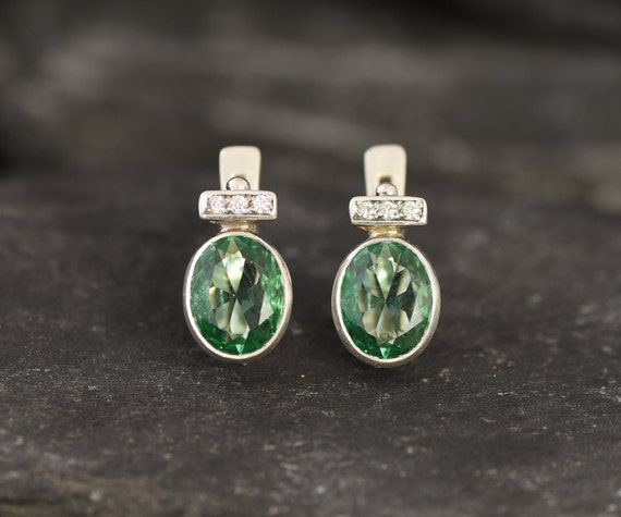 Emerald earrings deals etsy