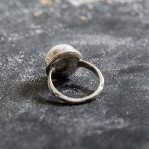 Vintage Pearl Ring, Real Pearl Ring, White Pearl Ring, June Birthstone Ring, Pearl Statement Ring, Pearl Solitaire Ring, Adina Stone image 10
