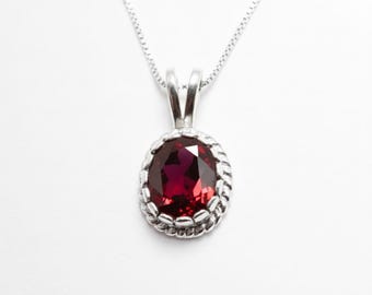 Ruby Pendant, Created Ruby, Red Ruby Pendant, Victorian Pendant, Red Vintage Pendant, Dainty Pendant, Red Stone Pendant, 925 Silver Pendant
