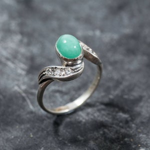 Emerald Ring, Natural Emerald, Vintage Rings, Vintage Emerald Ring, Emerald Green Ring, Antique Emerald Ring, Solid Silver Ring, Pure Silver