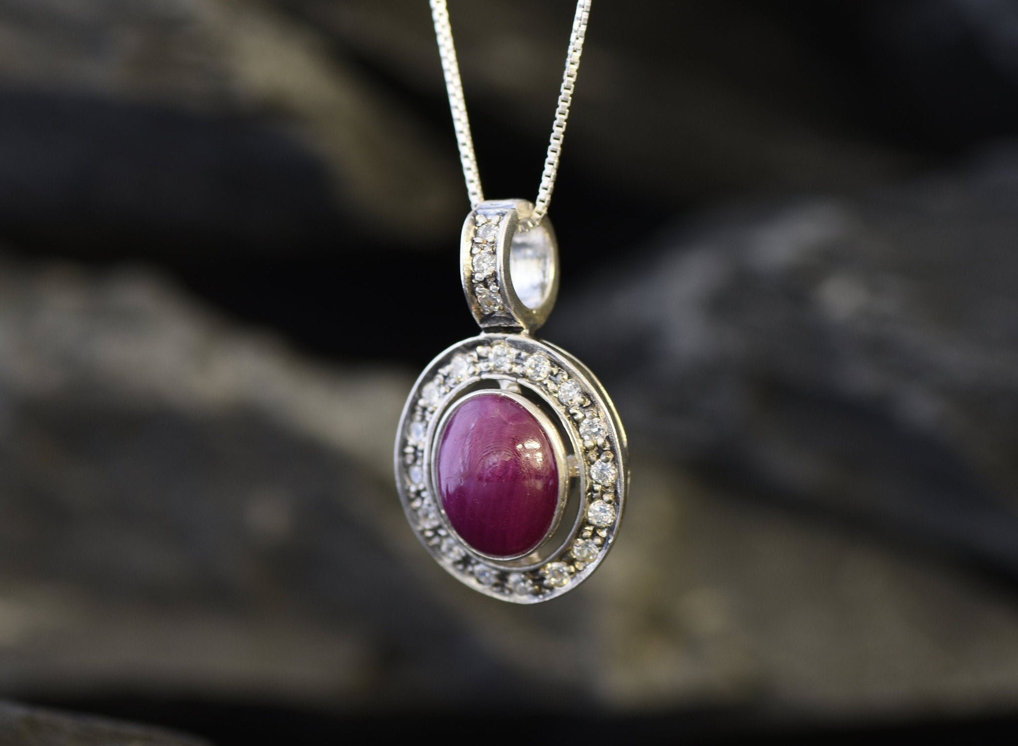 Natural Ruby Pendant Large Ruby Pendant Antique Necklace | Etsy