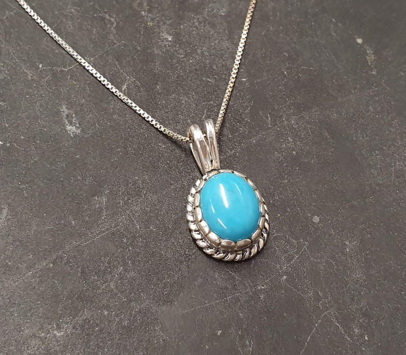 Colgante de turquesa, turquesa natural, colgante de diciembre, colgante victoriano, colgante vintage, La Bella Durmiente, colgante azul, colgante de plata imagen 11