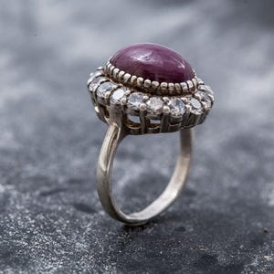 Victorian Ruby Ring, Ruby Ring, Natural Ruby, July Birthstone, Unique Ring, Solid Silver Ring, Statement Ring, July Ring, Red Ring, Ruby image 8