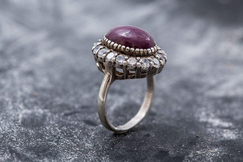 Victorian Ruby Ring, Ruby Ring, Natural Ruby, July Birthstone, Unique Ring, Solid Silver Ring, Statement Ring, July Ring, Red Ring, Ruby image 8
