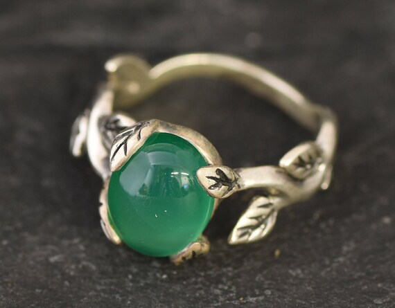 Emerald Ring Created Emerald Flower Ring Green Flower Ring