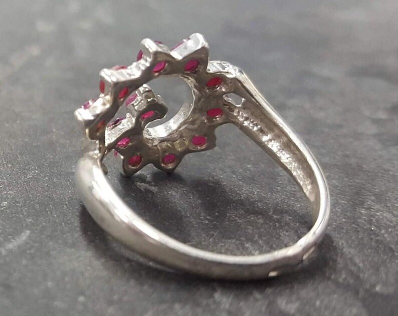 Real Ruby Ring, Ruby Ring, Natural Ruby Ring, July Birthstone, Silver Swirl Ring, Red Vintage Ring, Swirl Ring, Solid Silver Ring, Red Ring image 10