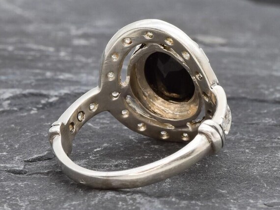 Anillo De Sello Ovalado De Piedra 925 ópalo De Plata