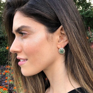 Tourmaline Earrings, Cluster Earrings, October Birthstone, Pink Tourmaline, Tourmaline, Gemstone Earrings, October Earrings, Silver Earrings image 2