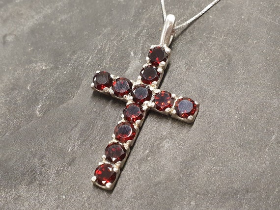 Garnet clearance cross pendant