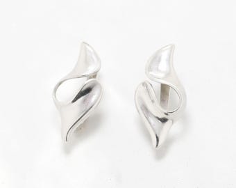 Pendientes grandes de plata, pendientes asimétricos, pendientes llamativos, pendientes únicos, pendientes artísticos, pendientes de botón pesados, pendientes de plata 925