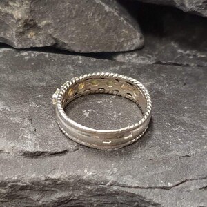 Anillo de ópalo, ópalo natural, anillo de eternidad de ópalo, anillo de ópalo, anillo de media eternidad, piedra de nacimiento de octubre, anillo vintage, anillo de plata maciza, ópalo imagen 10