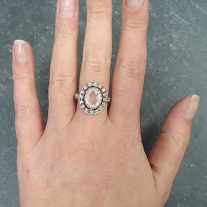 Rose Quartz Ring, Vintage Ring, Love Ring, Antique Ring, Pink Ring, Solid Silver Ring, Vintage Rings, Pure Silver, Diamond Shape, Pink Stone image 7
