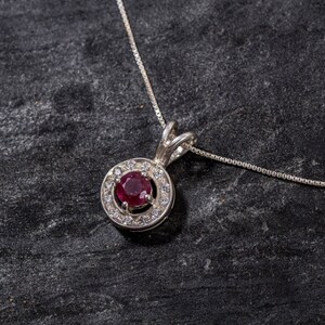 Ruby Pendant, Natural Ruby Pendant, Real Ruby, July Birthstone, Silver Pendant, Vintage Pendant, Red Pendant, Small Pendant, Dainty Pendant image 7
