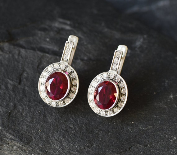 Etsy ruby earrings sale
