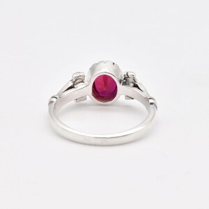 Vintage Ruby Ring, Red Ruby Ring, Created Ruby Ring, Tribal Ring, Ruby Solitaire Ring, Oval Ruby Ring, July Birthstone Ring, Adina Stone